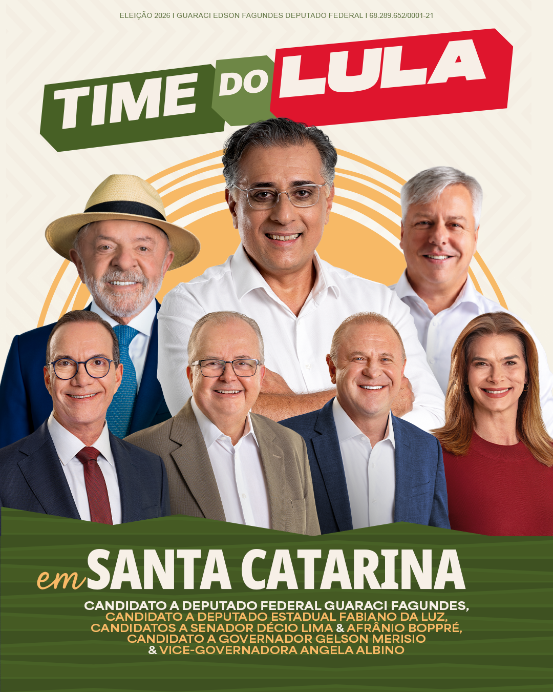 Card: Time do Lula em Santa Catarina